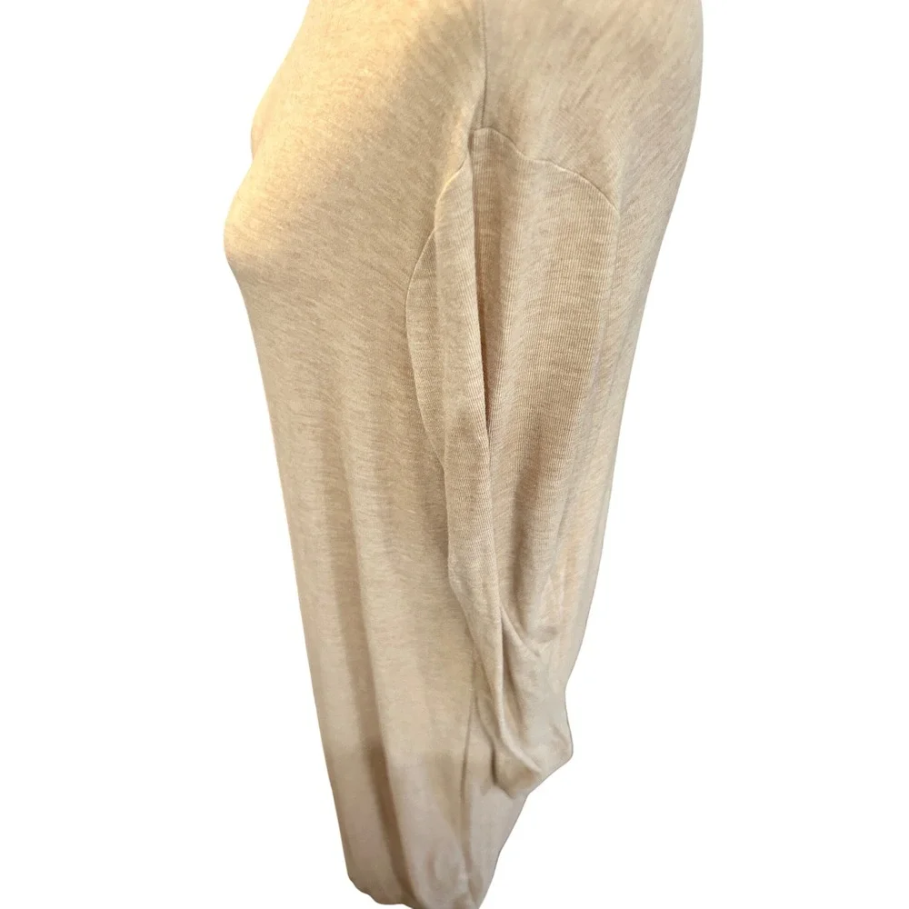 Mod Ref Long Sleeve‎ Knit Midi Dress Mock Neck Casual Comfort Beige Neutral - Picture 5 of 9